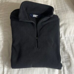 Lands’ End Women’s Black Quarter-Zip Fleece Pullover